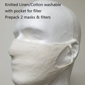 KNITTED FACE MASK washable with filter pocket
